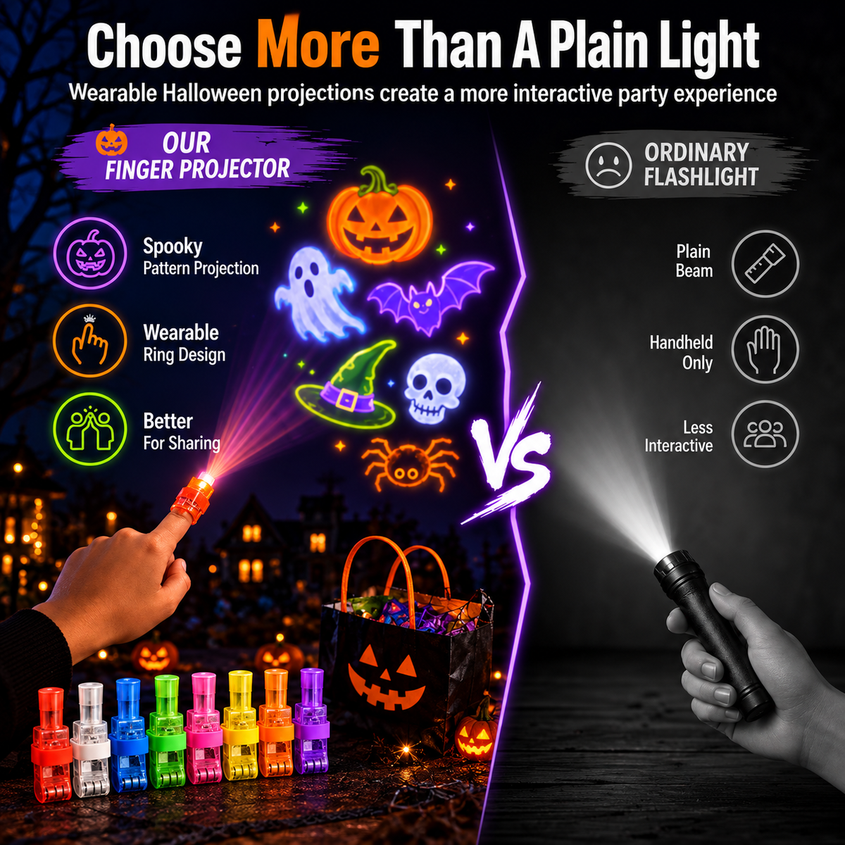 GlowHaunt™ LED Projection Ring