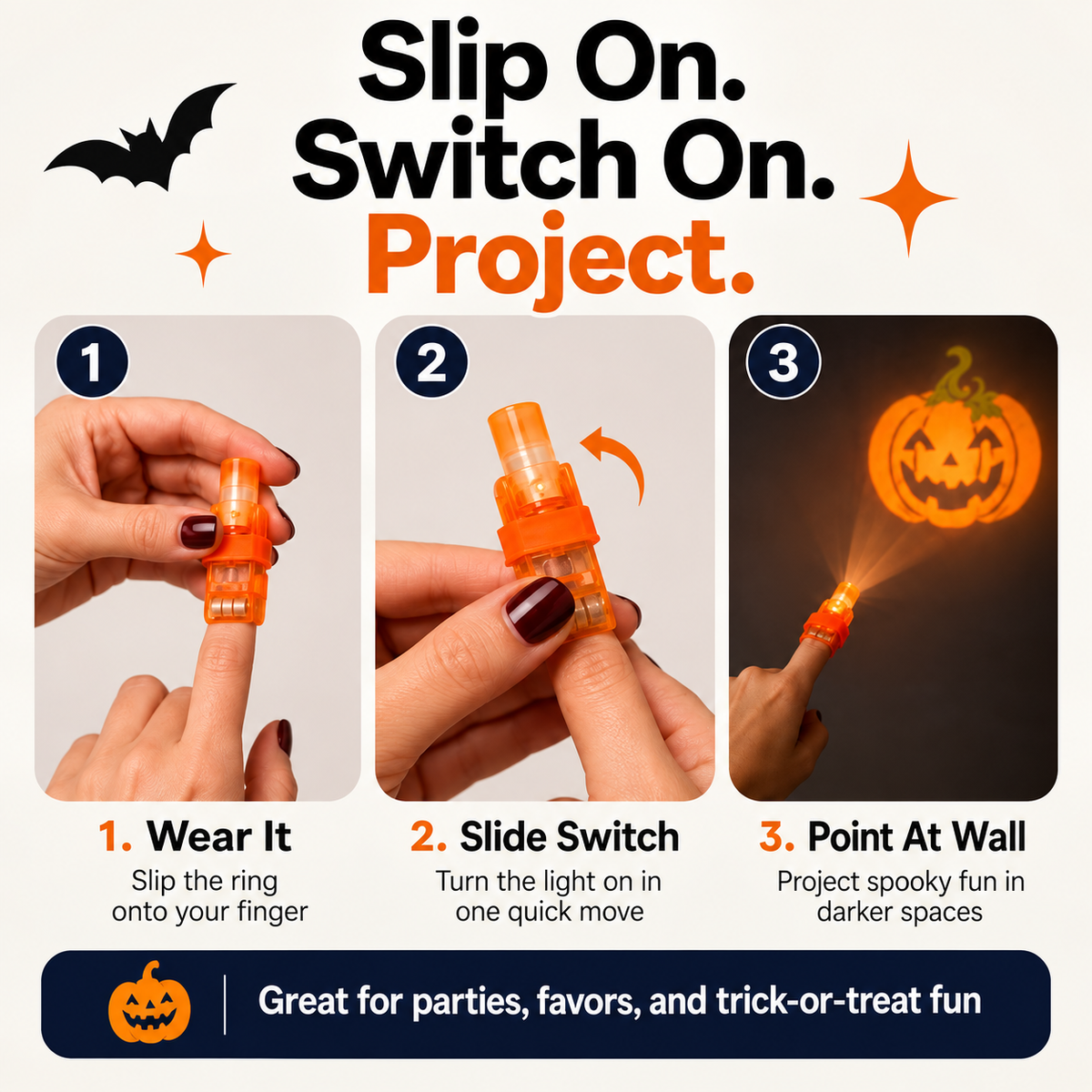 GlowHaunt™ LED Projection Ring