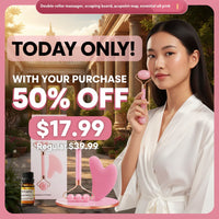 Dr. Melaxin™ Complete 4 Pc Facial Massage Kit | Roller • Gua Sha • Acupoint Map • Essential Oil